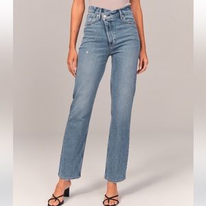 Abercrombie dad high rise crossover jeans